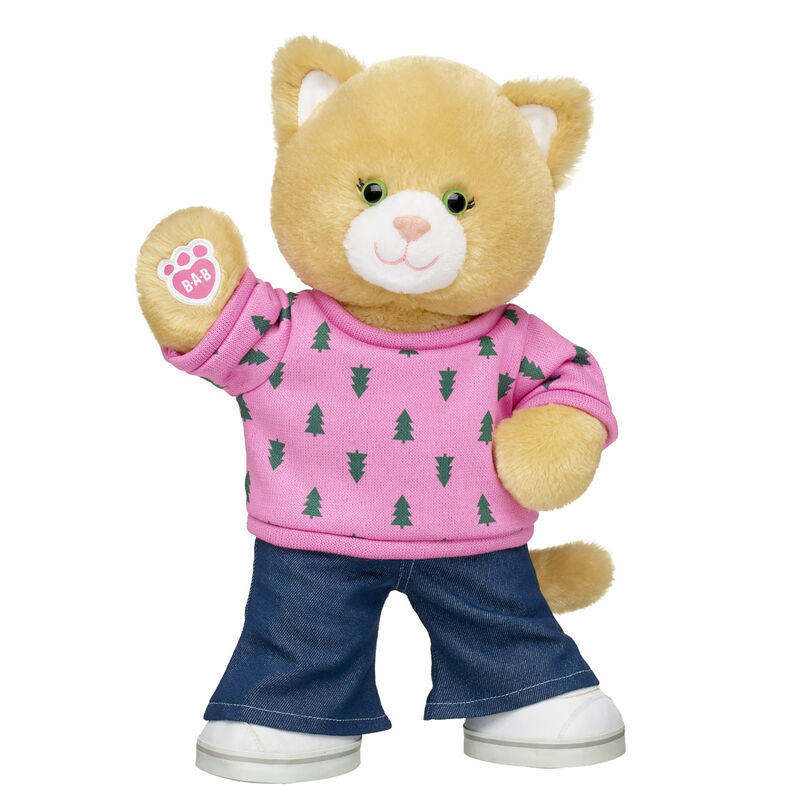Online Exclusive Jennifur Cat Plush Pink and Green Christmas Tree